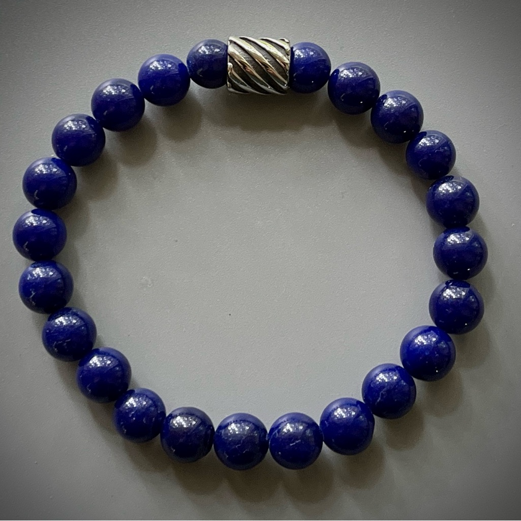 Blue Lapis Lazuli Handcrafted Bead Bracelet